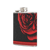 Elegant Faux Black Red Leather Roos Heupfles (Links)