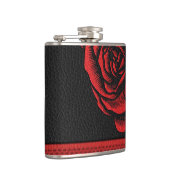 Elegant Faux Black Red Leather Roos Heupfles (Rechts)