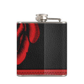 Elegant Faux Black Red Leather Roos Heupfles (Achterkant)