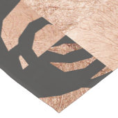 Elegant Faux Bronze Floral en Black Korte Tafelloper (Hoek)