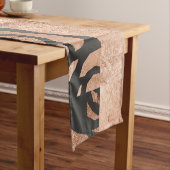 Elegant Faux Bronze Floral en Black Korte Tafelloper (Voorbeeld)