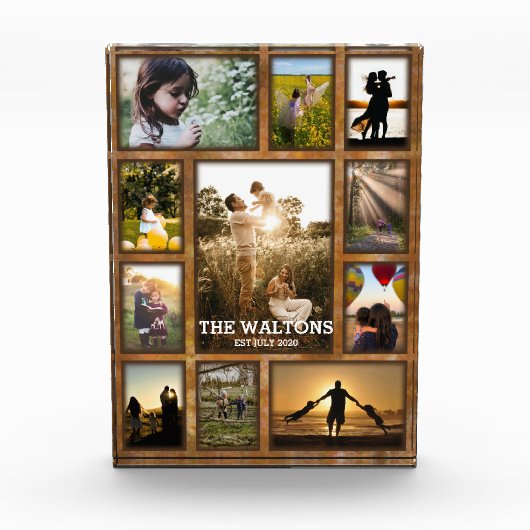 Elegant Faux Bronze Lijst Foto Collage (Voorkant)