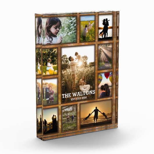 Elegant Faux Bronze Lijst Foto Collage (Links)