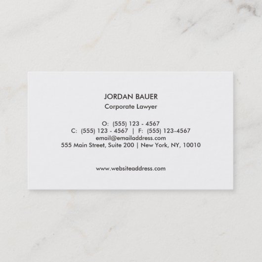 Elegant Faux Brown Linen Professional Visitekaartje (Achterkant)