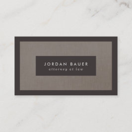 Elegant Faux Brown Linen Professional Visitekaartje