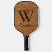 Elegant Faux Bruin Initiaal met een monogramma van Pickleball Paddle (Voorkant)