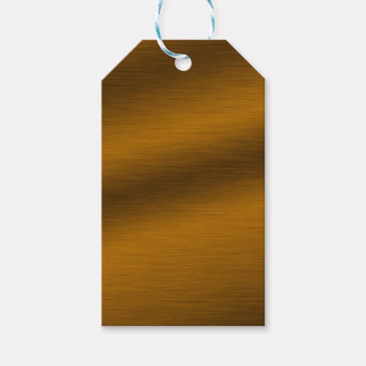 Elegant Faux Brushed Bronze Cadeaulabel (Voorkant)