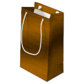Elegant Faux Brushed Bronze Klein Cadeauzakje (Achterkant Gekanteld)