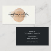 ELEGANT FAUX COPPER BLACK BRUSH STROKE CALLIGRAPHY VISITEKAARTJE (Voorkant / Achterkant)