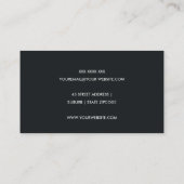 ELEGANT FAUX COPPER BLACK BRUSH STROKE CALLIGRAPHY VISITEKAARTJE (Achterkant)