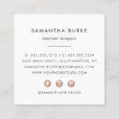 Elegant Faux Copper Pineappel Vierkante Visitekaartje (Achterkant)