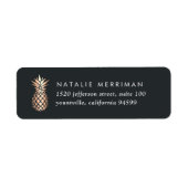 Elegant Faux Copper Pineapple Return Address Etiket (Voorkant)