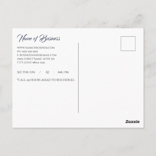 Elegant FAUX Diamond Glitter Sparkle Appointment Briefkaart (Achterkant)
