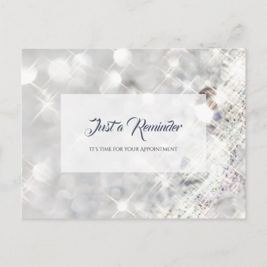 Elegant FAUX Diamond Glitter Sparkle Appointment Briefkaart (Voorkant)