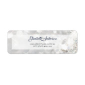 Elegant FAUX Diamond White Glitter Sparkle Etiket (Voorkant)