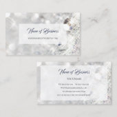 Elegant FAUX Diamond White Glitter Sparkle Visitekaartje (Voorkant / Achterkant)