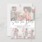 Elegant Faux-effectbedekking 3 Foto slaat de datum Magnetische Uitnodiging (Voorkant)