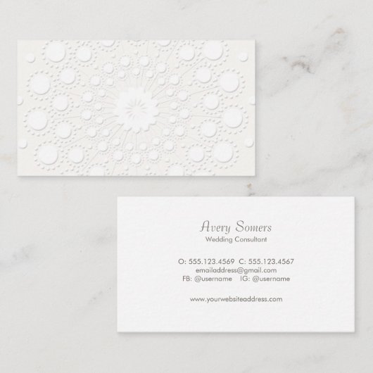 Elegant Faux Elegant White Background Visitekaartje (Voorkant / Achterkant)