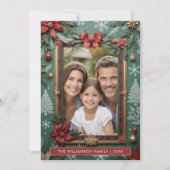 Elegant Faux-Embellished Flat Christmas Feestdagenkaart (Voorkant)