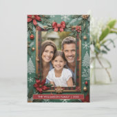 Elegant Faux-Embellished Flat Christmas Feestdagenkaart (Staand voorkant)