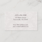 Elegant Faux Embossed Damask Visitekaartje (Achterkant)