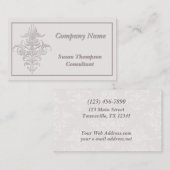 Elegant Faux Embossed Damask Visitekaartje (Voorkant / Achterkant)