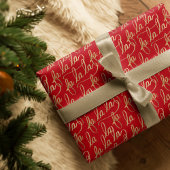 Elegant Faux Fa la Script Typografie Gold & White Cadeaupapier