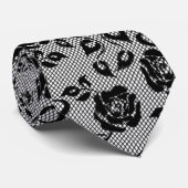 Elegant Faux Fishnet Zwart Kant Stropdas (Opgerold)