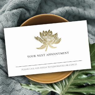 ELEGANT FAUX FOIL GOLD LOTUS FLORAAL APPOINTUS VISITEKAARTJE