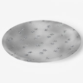 Elegant Faux Foil Silver Stars Christmas  Papieren Bordje (Gekanteld)