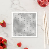 Elegant Faux Foil Silver Stars Christmas  Servet (Insitu)