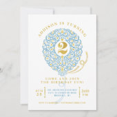 Elegant Faux Folie Lacy Balloon 2e verjaardag Kaart (Voorkant)