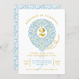 Elegant Faux Folie Lacy Balloon 2e verjaardag Kaart