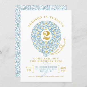 Elegant Faux Folie Lacy Balloon 2e verjaardag Kaart