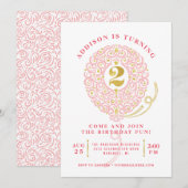 Elegant Faux Folie Lacy Balloon 2e verjaardag Kaart (Voorkant / Achterkant)