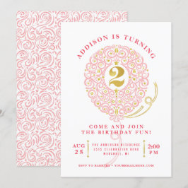 Elegant Faux Folie Lacy Balloon 2e verjaardag Kaart