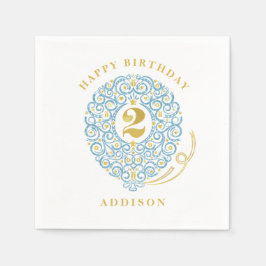 Elegant Faux Folie Lacy Balloon 2e verjaardag Servet