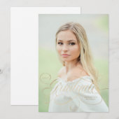 Elegant faux-folie manuscript enig foto afstuderen kaart (Voorkant / Achterkant)