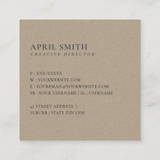 ELEGANT FAUX FOLIE SILVER LOTUS LINE DRAWING FLORA VIERKANTE VISITEKAARTJE (Achterkant)