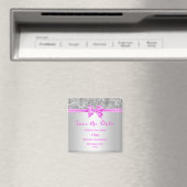 Elegant Faux Fur & Pink Bow Verjaardag Save The Da Magneet (Insitu (Vaatwasser))