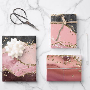 elegant faux glitter agate-patroon Verpakkingspapi Inpakpapier Vel