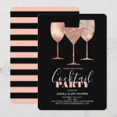 Elegant Faux Glitter Cocktail Party Kaart (Voorkant / Achterkant)