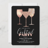 Elegant Faux Glitter Cocktail Party Kaart (Voorkant)