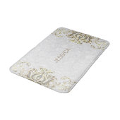 Elegant Faux Glitter en Gold Floral Lace Swirl Badmat (Gekanteld)