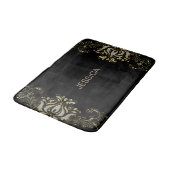 Elegant Faux Glitter en Gold Floral Lace Swirl Badmat (Gekanteld)