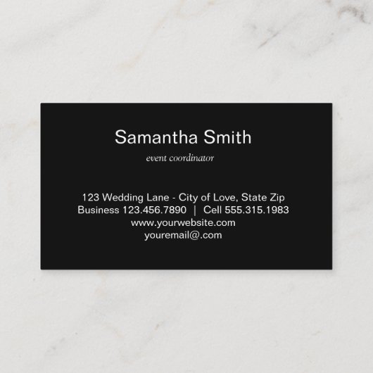 Elegant Faux Glitter Gold Event Planner Visitekaartje (Achterkant)