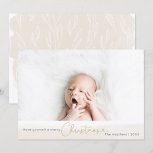 Elegant Faux Glitter Kerstfeestay Fotokaart Kaart