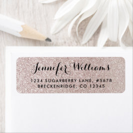 Elegant Faux Glitter retour adres label