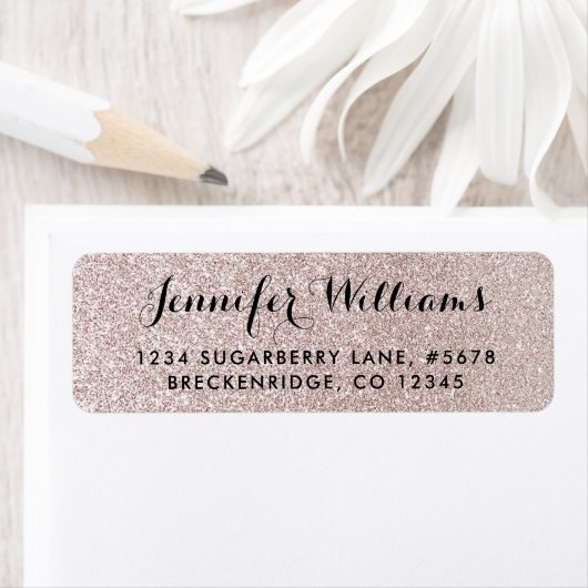 Elegant Faux Glitter retour adres label (Insitu)