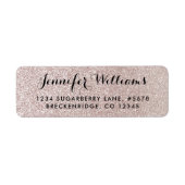 Elegant Faux Glitter retour adres label (Voorkant)